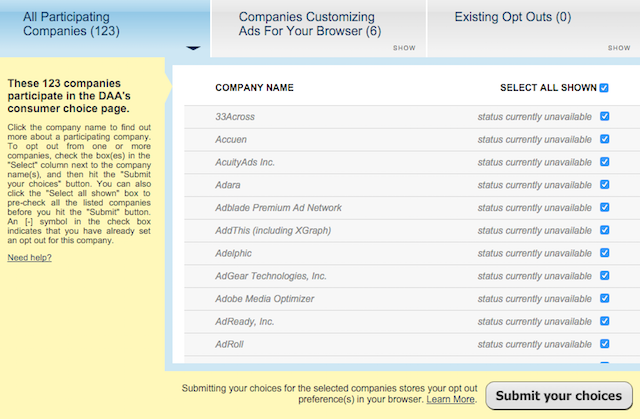 DAA-opt-out-participating-companies