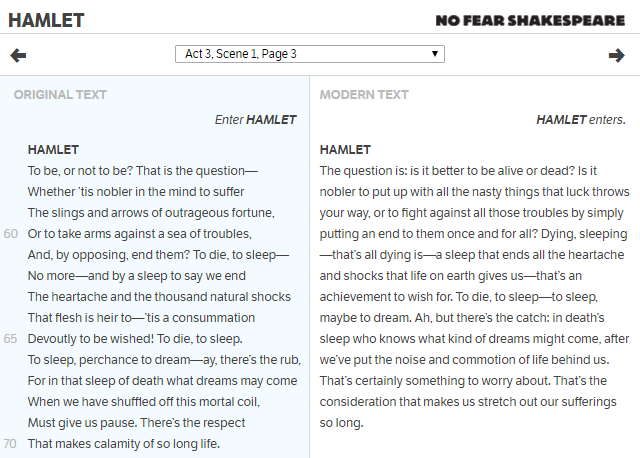 Hamlet-No-Fear-Comparison