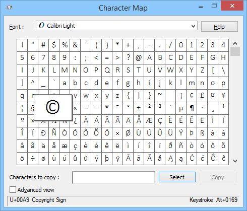 character-map