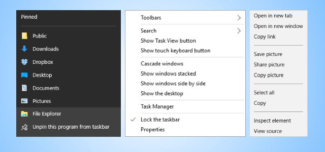 windows 10 context menus