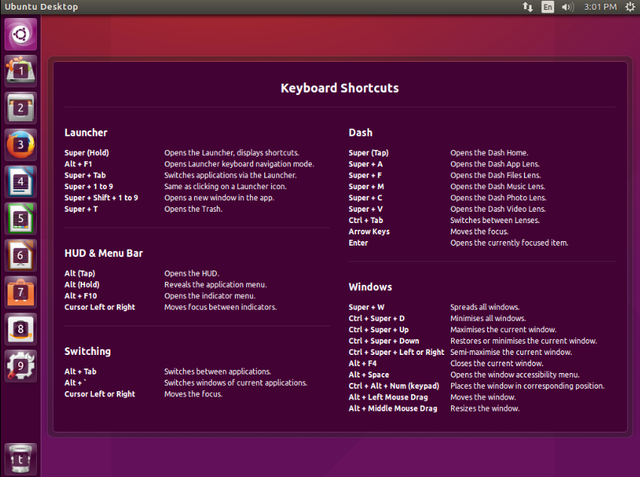 Keyboard shortcut tips for Ubuntu
