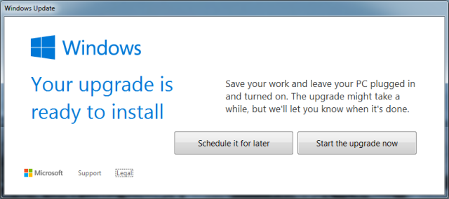 Windows Upgrade Ready to Install