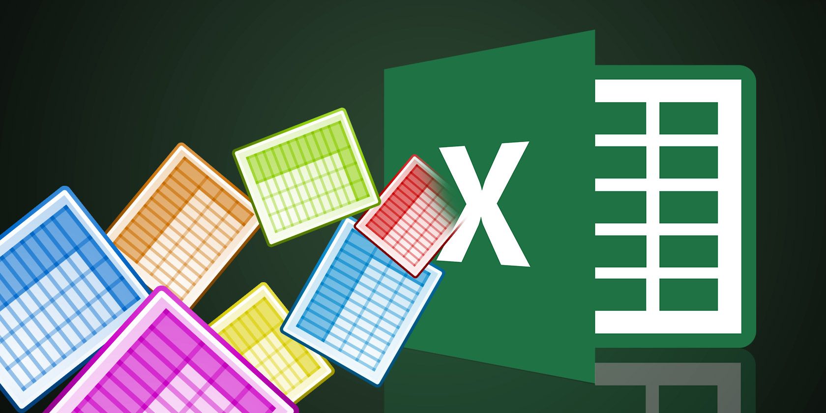 Microsoft Excel logo with different color spreadsheets