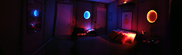 portal inspired bedroom lights off panorama