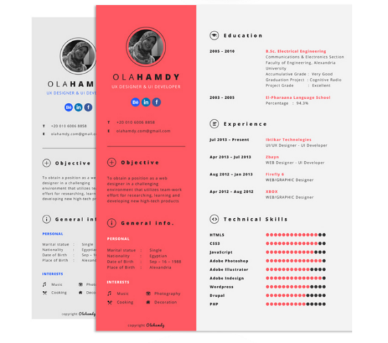 creative resume templates for photoshop