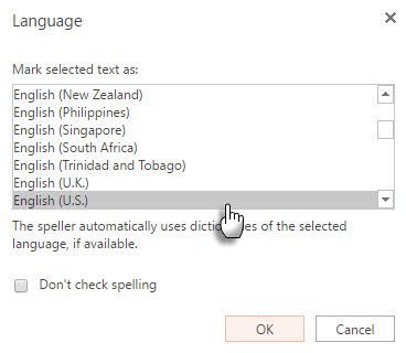 PowerPoint - Select Proofing Language