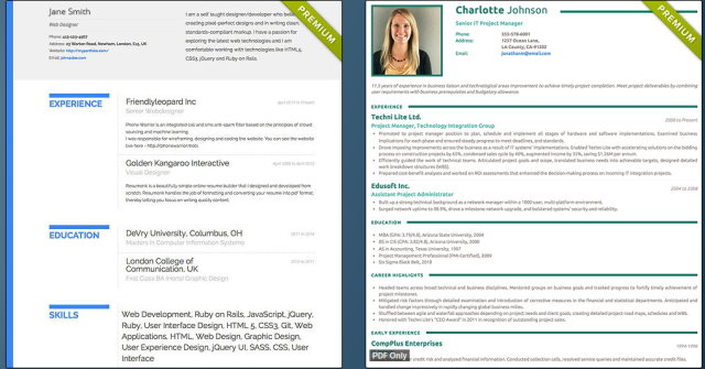 Resumonk Resume PDF Templates