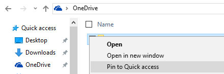 Windows 10 File Explorer Pin to Quick Access