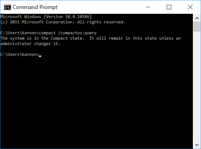 command prompt compactos query