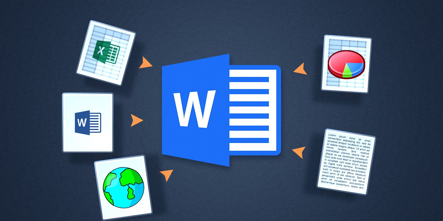 Microsoft Word logo with other files