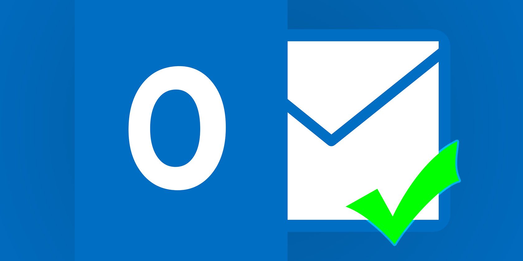 Outlook logo with a checkmark symbol