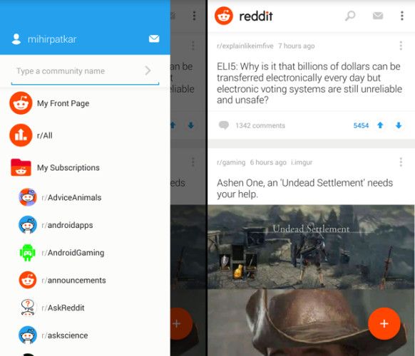 Best-reddit-mobile-app-official-subreddits-frontpage