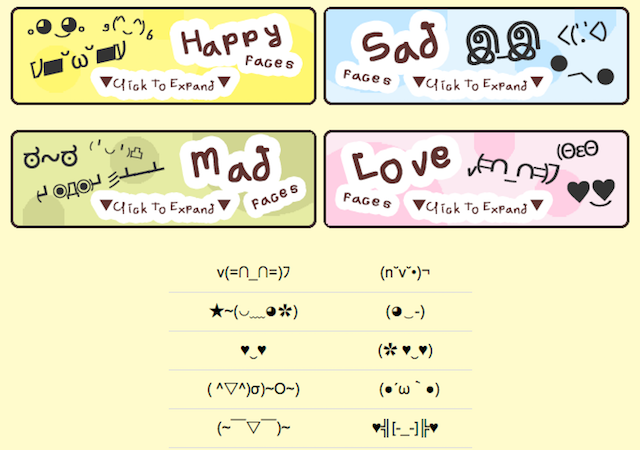 Emojis-Text-Faces-Emoticons-Kawaii-Faces