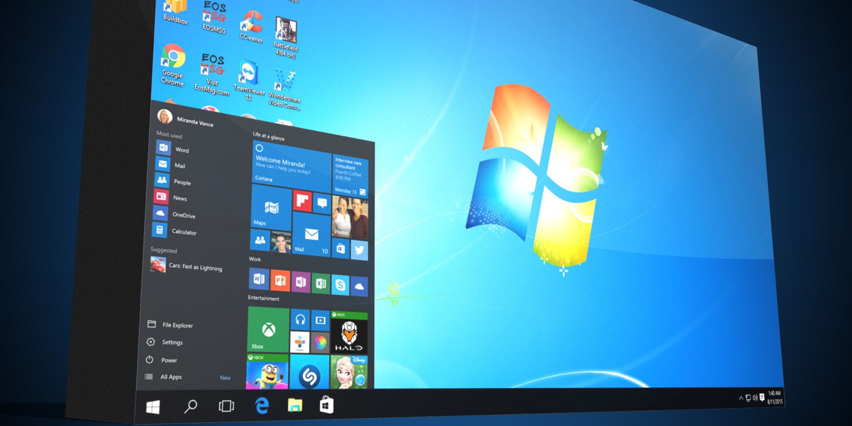 how to move icons in windows 7 emulator for windows 8.1