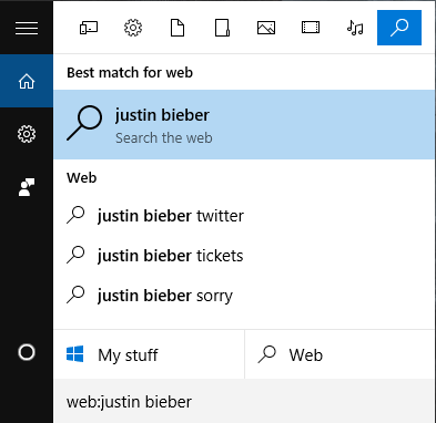 windows search filter web