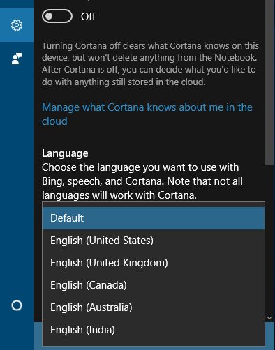 cortana speech to text windows 10