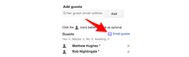 Google Calendar Email Guests