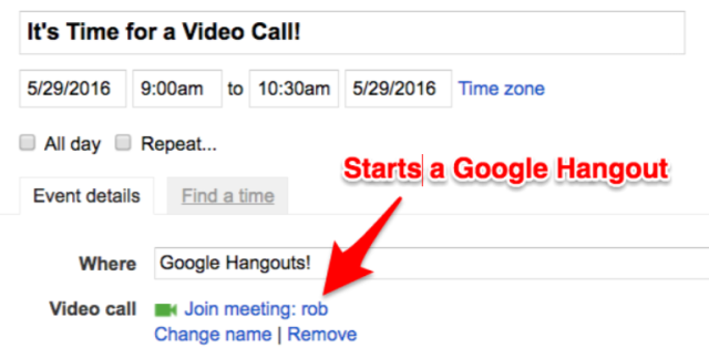 Google Calendar Video Call