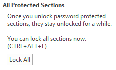 OneNote 2013 Lock All Password Protected Folder