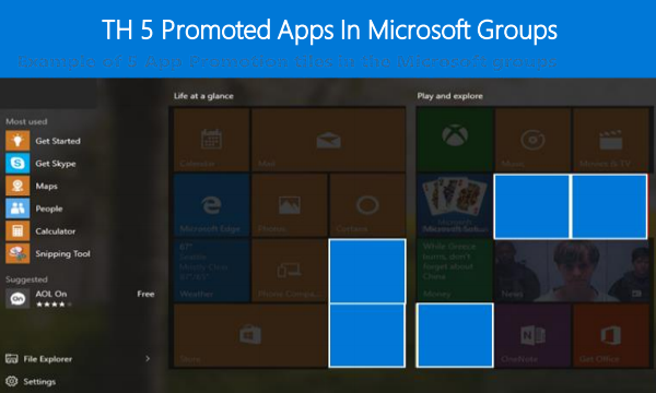 Windows 10 Start Menu Promoted Apps