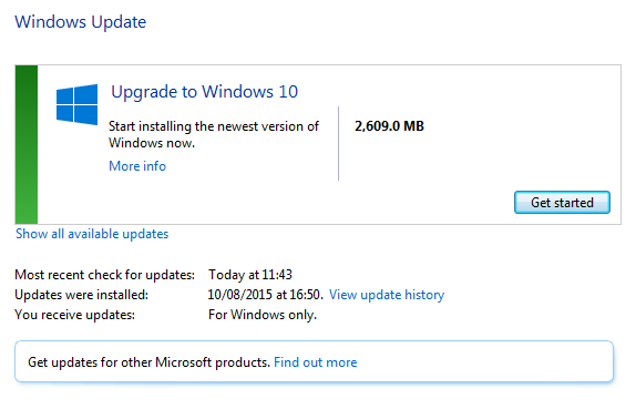 Windows 10 Windows Update free path