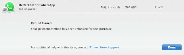 mac app store update for refunded