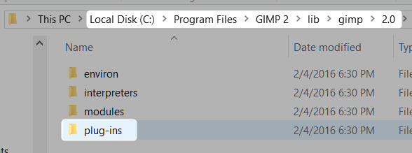 gimp plugins directory