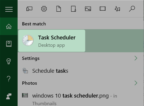 search for task scheduler windows 10