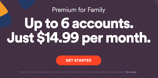 spotify family membership