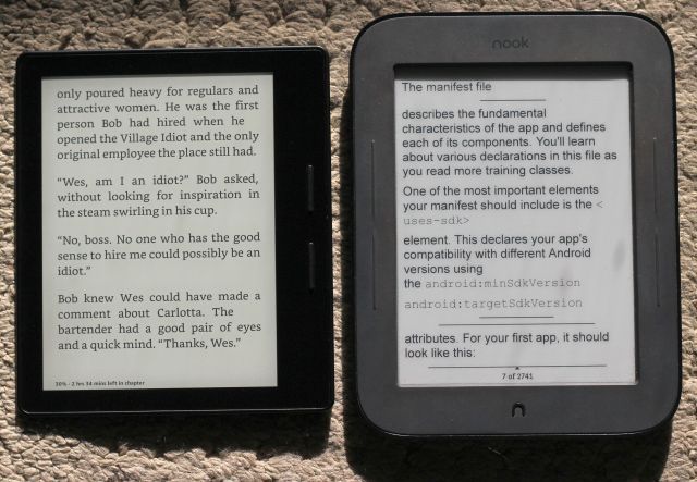 kindle oasis compared to nook simple touch