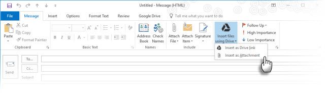 Google Drive Plug-in with Microsoft Outlook
