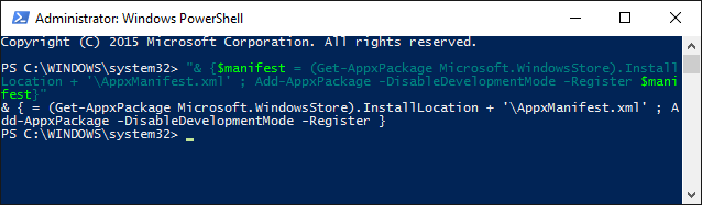 windows store powershell