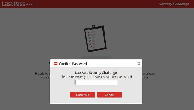 lastpass security challenge not my passwords