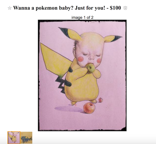 Weird Pokemon Craft Advertisement on Craigslist