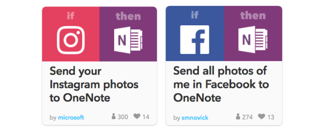 Social Integrations OneNote With IFTTT Feature Example