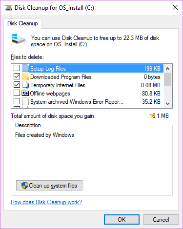 computer maintenance - Windows 10 Disk Cleanup