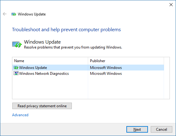 Windows Update FixIt Windows 10