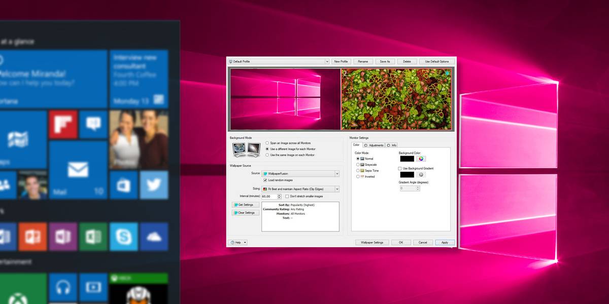 Windows Wallpaper Desktops Customization