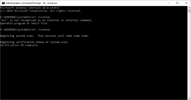 System File Checker Tool on Windows Command Prompt