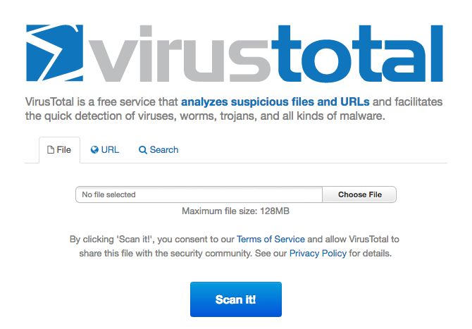 Online Safety and Security -- VirusTotal