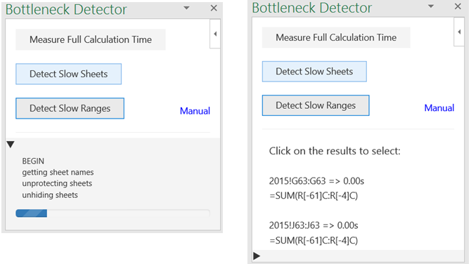 Excel Add-In Bottlenec Detector