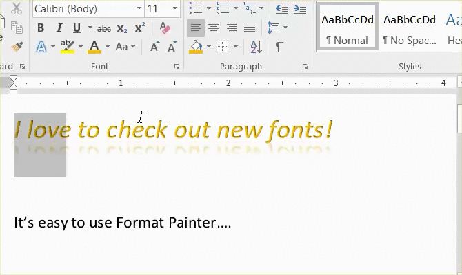 Format Painter in Use Word