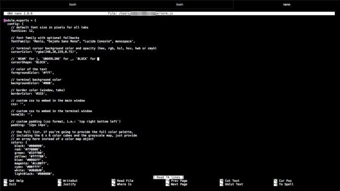 HyperTerm Mac Terminal Example Screenshot