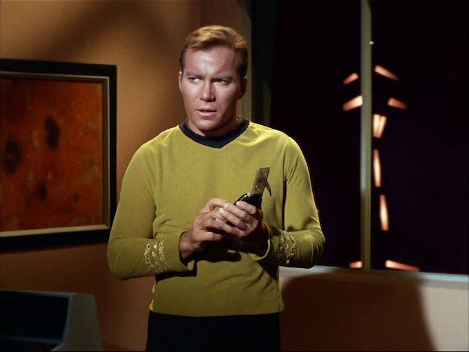 Captain James T Kirk With His Communicator