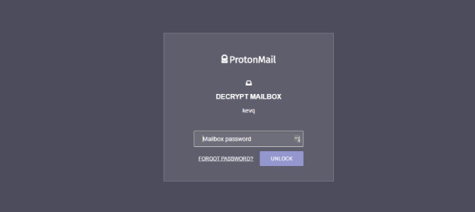 ProtonMail Mailbox Decryption Key