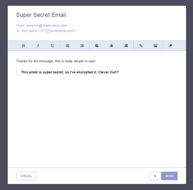 ProtonMail Encrypted Reply