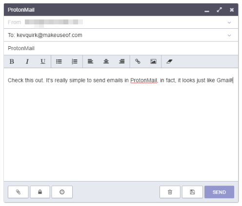 ProtonMail Send Email View