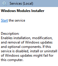 Windows Module Installer Service