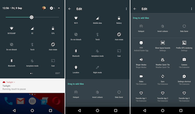 Android Nougat Quick Access Bar Edit and Reorganize