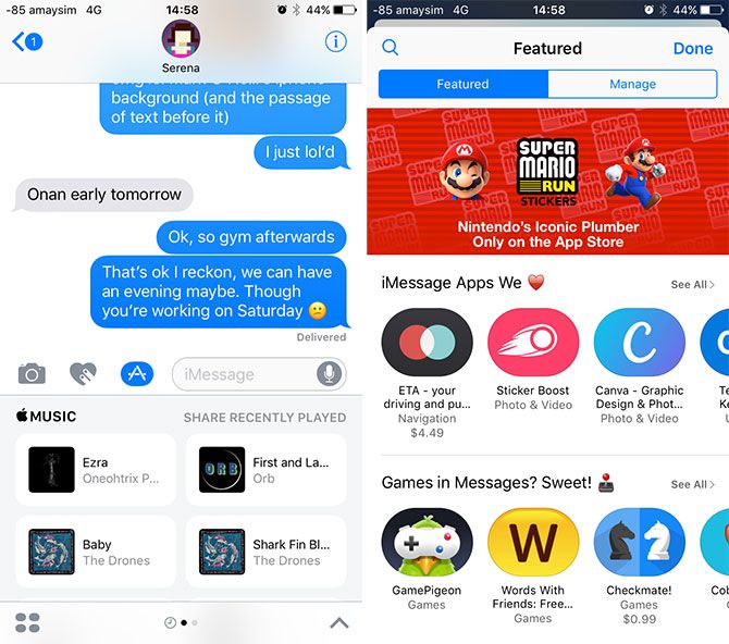 iOS 10 Messages Stickers and Apps